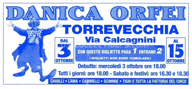 Danica Orfei Circus Ticket/Flyer - Italy 0