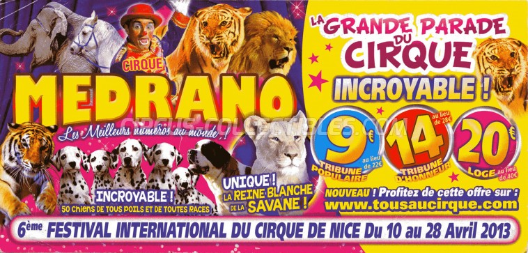Medrano (FR) Circus Ticket/Flyer - France 2013
