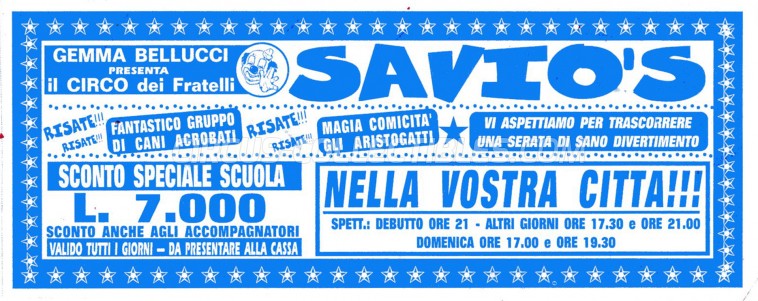 Savio's Circus Ticket/Flyer -  0