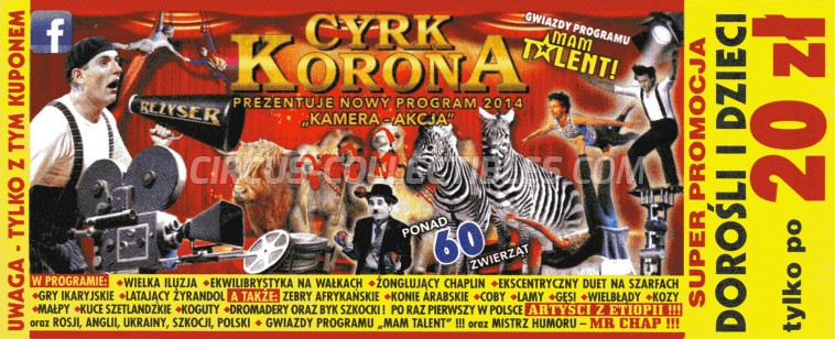 Korona Circus Ticket/Flyer -  2014