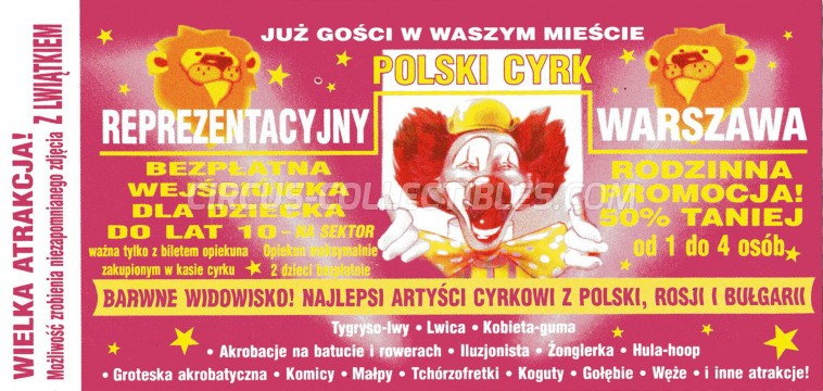 Warszawa Circus Ticket/Flyer -  0