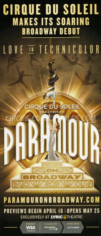 Cirque du Soleil Circus Ticket/Flyer - USA 2016