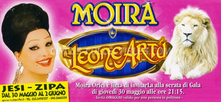 Moira Orfei Circus Ticket/Flyer - Italy 2013
