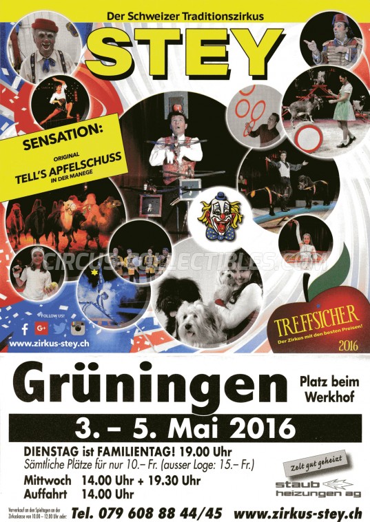 Stey Circus Ticket/Flyer - Switzerland 2016