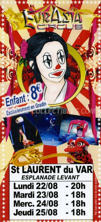 Eurasia Circus Circus Ticket/Flyer - France 2016