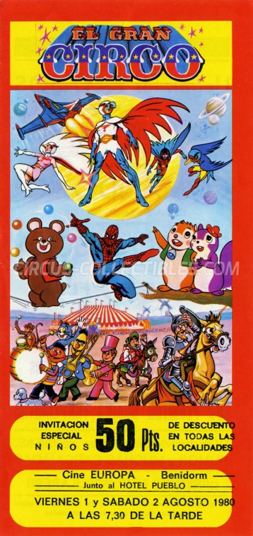 El Gran Circo Circus Ticket/Flyer - Spain 1980