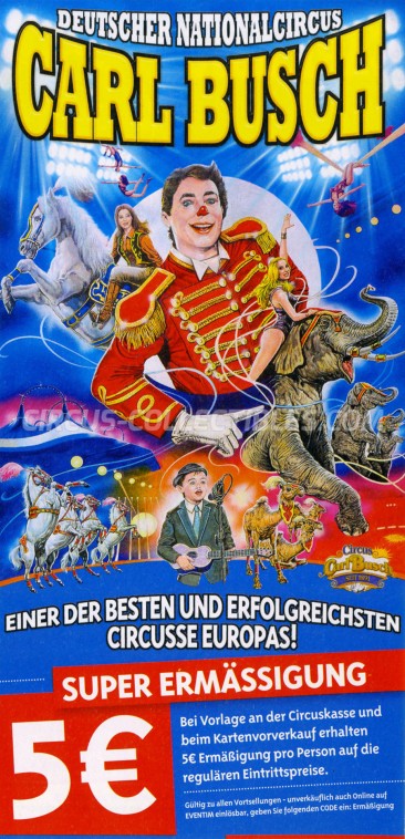 Carl Busch Circus Ticket/Flyer - Germany 2017