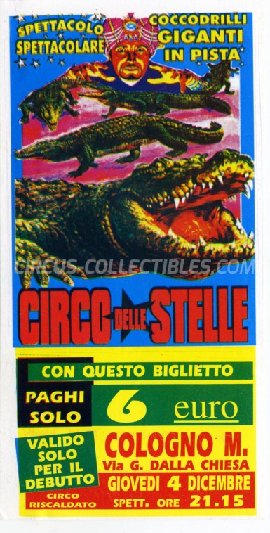 Circo delle Stelle Circus Ticket/Flyer - Italy 2003