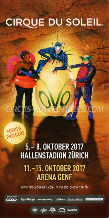 Cirque du Soleil Circus Ticket/Flyer - Switzerland 2017