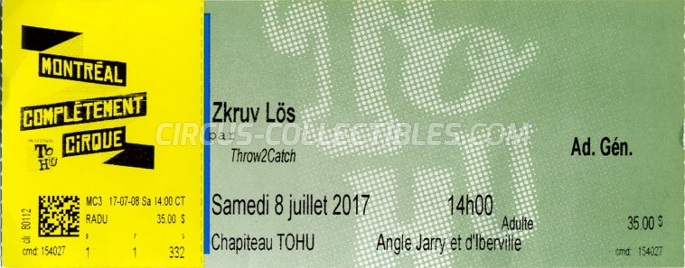 Zkruv Lös Circus Ticket/Flyer - Canada 2017