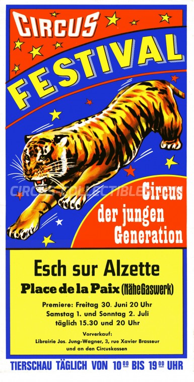 Circus Festival Circus Ticket/Flyer - Luxembourg 1978
