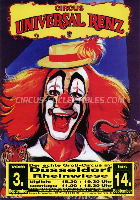 Universal Renz Circus Ticket/Flyer - Germany 2003
