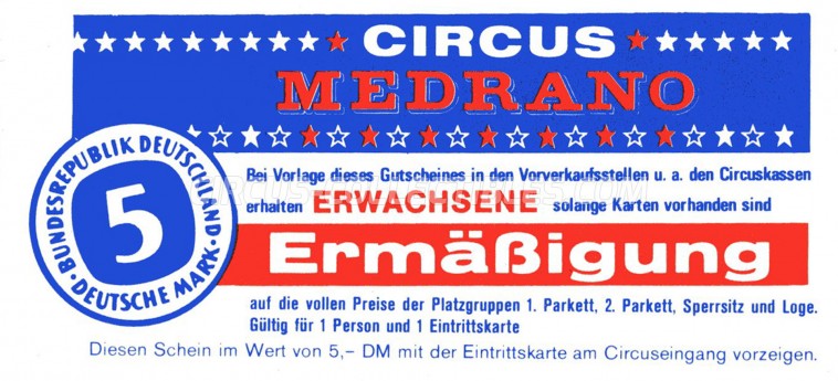 Medrano (DE) Circus Ticket/Flyer -  0