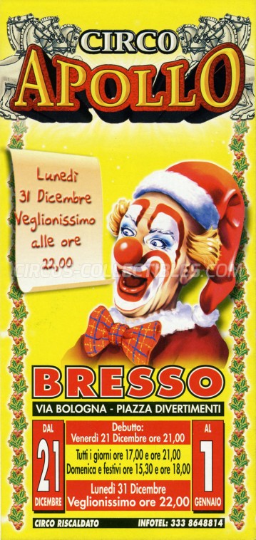 Apollo Circus Ticket/Flyer - Italy 2007