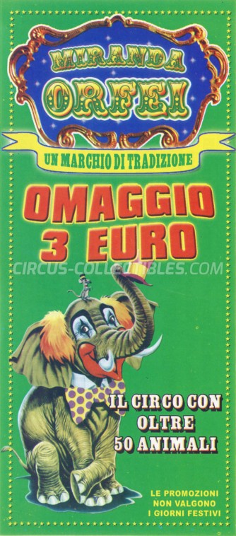 Miranda Orfei Circus Ticket/Flyer - Italy 0