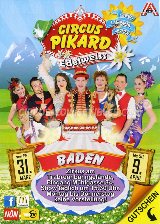 Pikard Circus Ticket/Flyer - Austria 2017