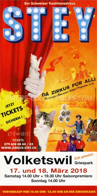 Stey Circus Ticket/Flyer - Switzerland 2018