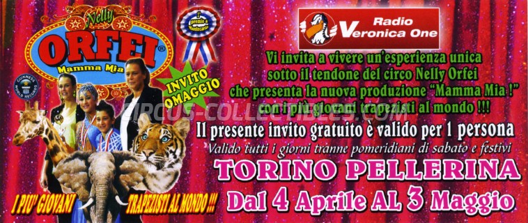 Orfei Circus Ticket/Flyer - Italy 2015