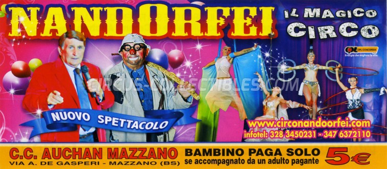 Nando Orfei Circus Ticket/Flyer - Italy 2013