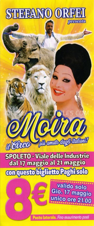 Moira Orfei Circus Ticket/Flyer - Italy 2018