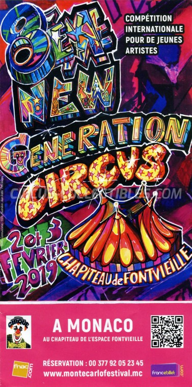 Festival International du Cirque de Monte-Carlo Circus Ticket/Flyer -  2019