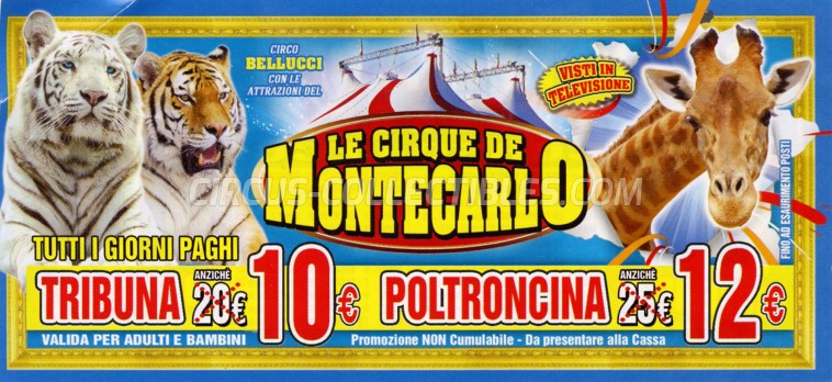 Bellucci Circus Ticket/Flyer - Italy 2017