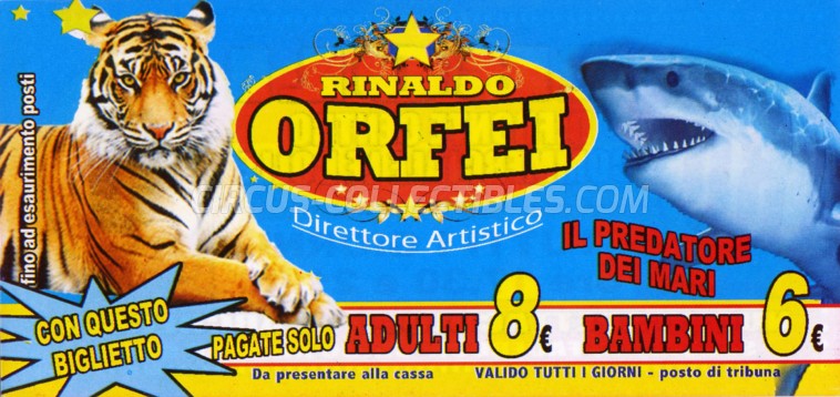 Rinaldo Orfei Circus Ticket/Flyer - Italy 2013