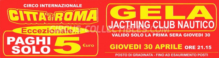 Citta' di Roma Circus Ticket/Flyer - Italy 0