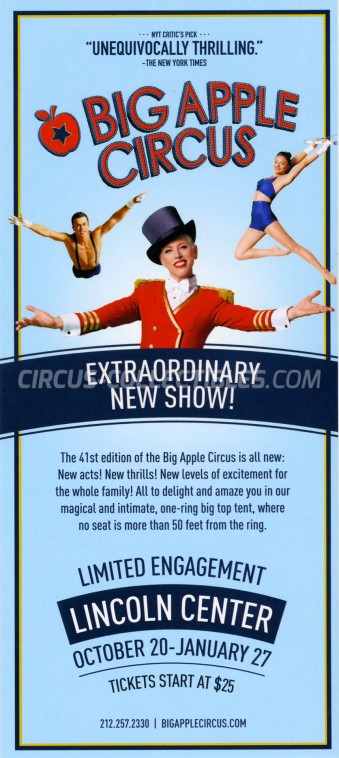 Big Apple Circus Circus Ticket/Flyer - USA 2018