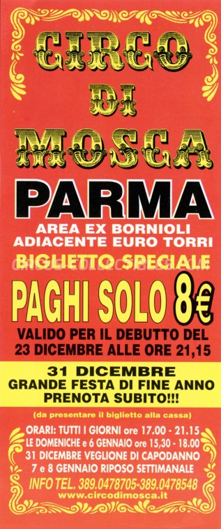 David Orfei Circus Ticket/Flyer - Italy 2014