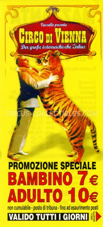 Circo di Vienna Circus Ticket/Flyer - Italy 2013