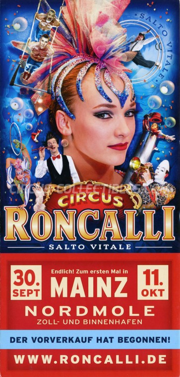 Roncalli Circus Ticket/Flyer - Germany 2015