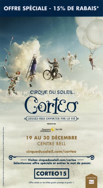 Cirque du Soleil Circus Ticket/Flyer - Canada 2018