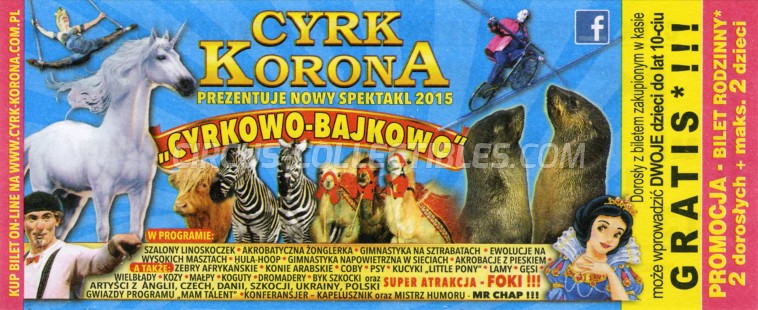 Korona Circus Ticket/Flyer - Poland 2015
