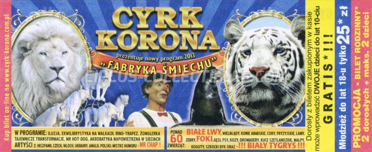 Korona Circus Ticket/Flyer -  2013