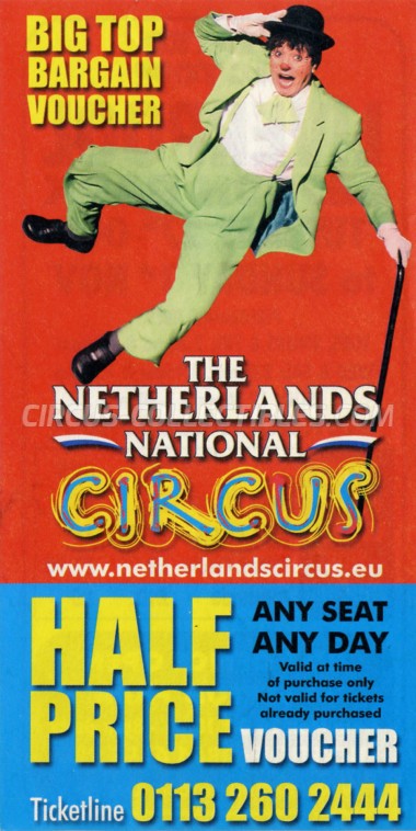 The Netherlands National Circus Circus Ticket/Flyer - England 2009