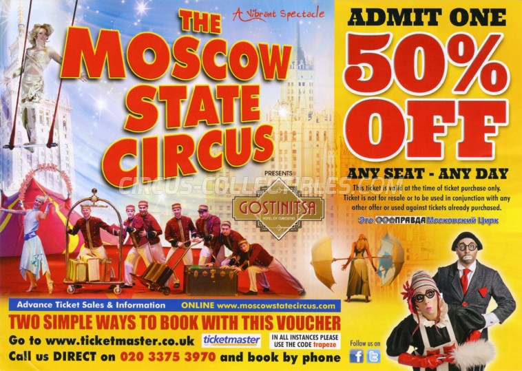 Moscow State Circus  Circus Ticket/Flyer - England 2018