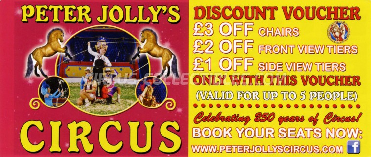 Peter Jolly's Circus Circus Ticket/Flyer - England 2018