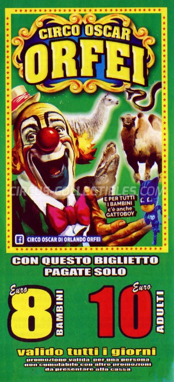 Oscar Orfei Circus Ticket/Flyer - Italy 2018