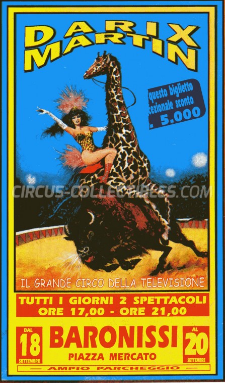 Darix Martin Circus Ticket/Flyer - Italy 0