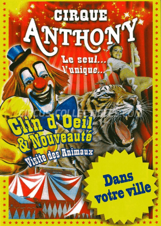 Anthony Circus Ticket/Flyer -  2016