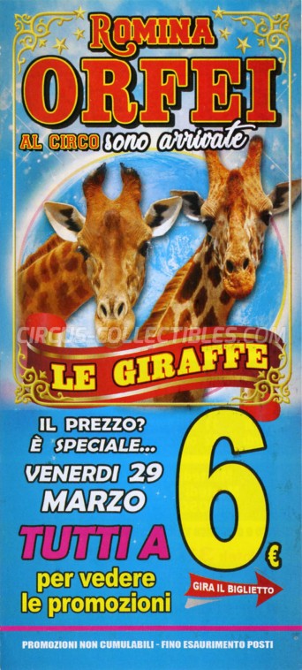Romina Orfei Circus Ticket/Flyer - Italy 2019