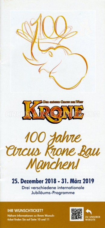 Krone Circus Ticket/Flyer -  2018