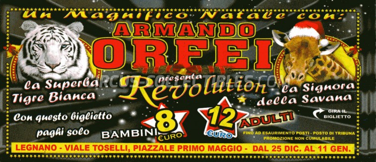 Armando Orfei Circus Ticket/Flyer - Italy 2017