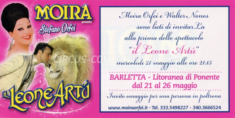 Moira Orfei Circus Ticket/Flyer - Italy 2014