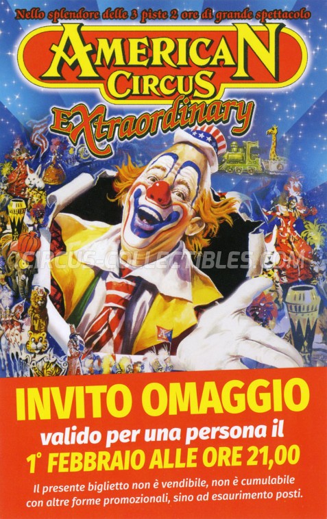American Circus (Togni) Circus Ticket/Flyer - Italy 2018