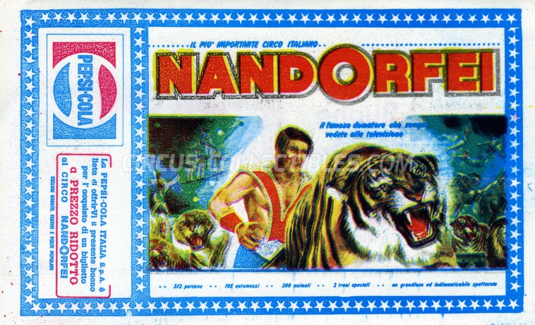 Nando Orfei Circus Ticket/Flyer -  0