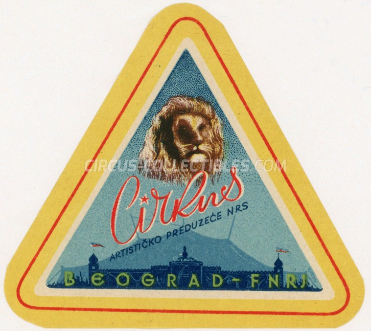 Cirkus - Artisticko preduzece NRS Circus Ticket/Flyer -  1948