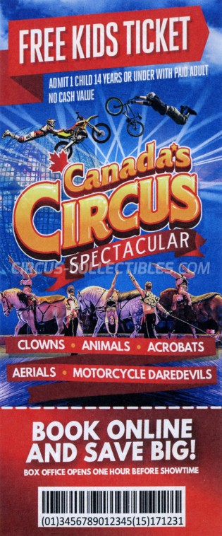 Canada's Circus Spectacular Circus Ticket/Flyer -  2019