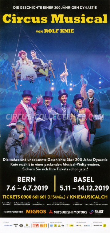 Knie - Das Circus Musical Circus Ticket/Flyer -  2019